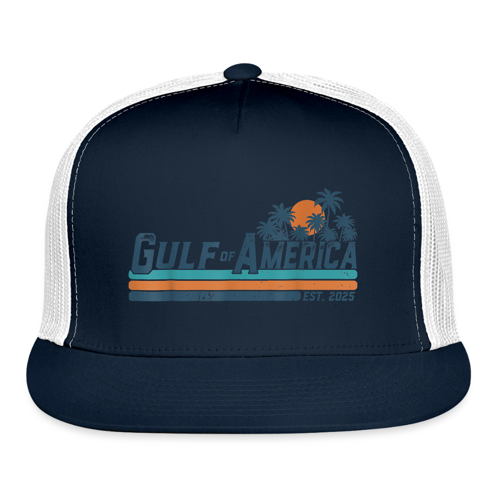 Gulf of America Retro Trucker Hat - navy/white