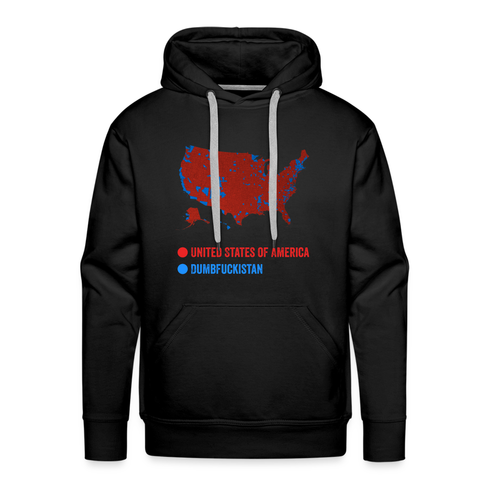 Election Map United States of America & Dumbfuckistan Funny Men’s Premium Hoodie - black