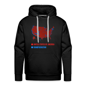 Election Map United States of America & Dumbfuckistan Funny Men’s Premium Hoodie - black