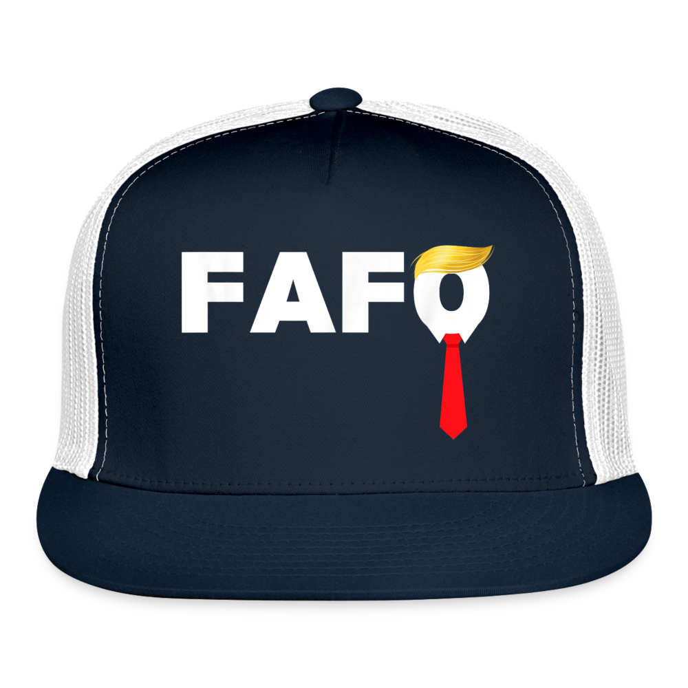 Trump FAFO Trucker Hat - navy/white