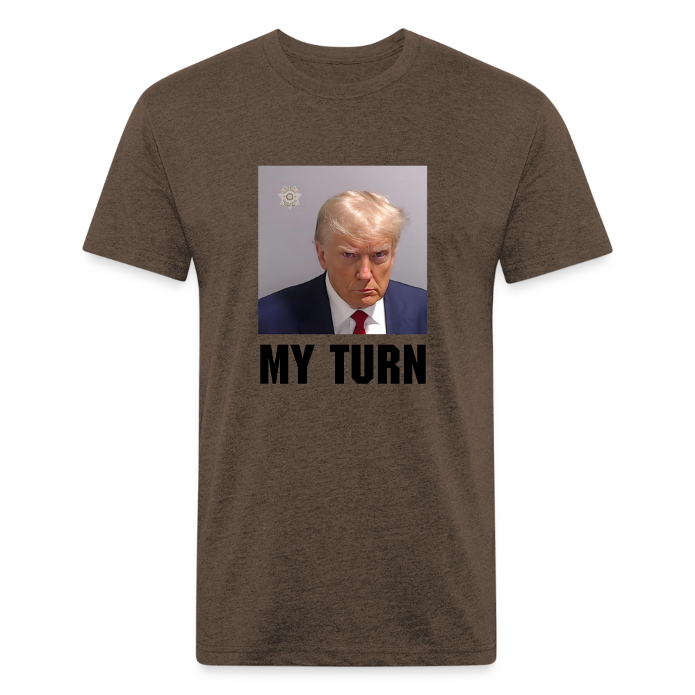 Trump Mugshot - My Turn Fitted Cotton/Poly T-Shirt by Next Level - heather espresso