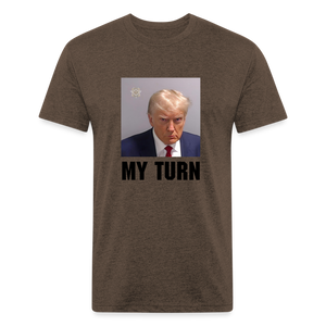 Trump Mugshot - My Turn Fitted Cotton/Poly T-Shirt by Next Level - heather espresso