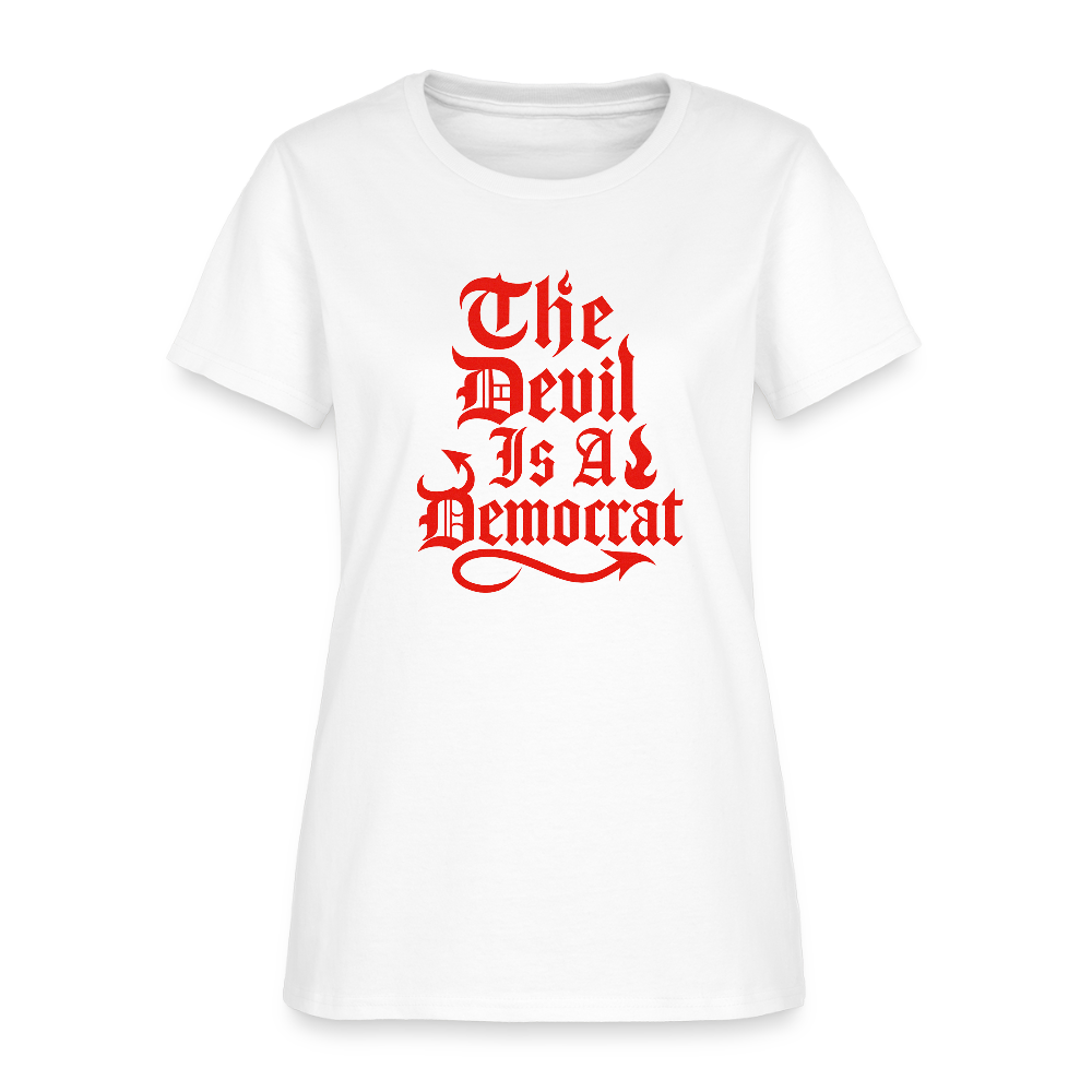 The Devil Is A Democrat Women's T-Shirt - white