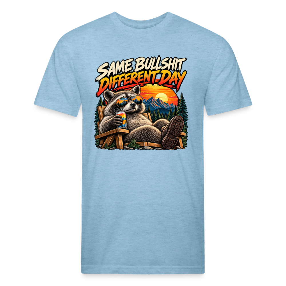Same Bullshit Different Day – Men's Fitted Graphic T-Shirt - heather blue