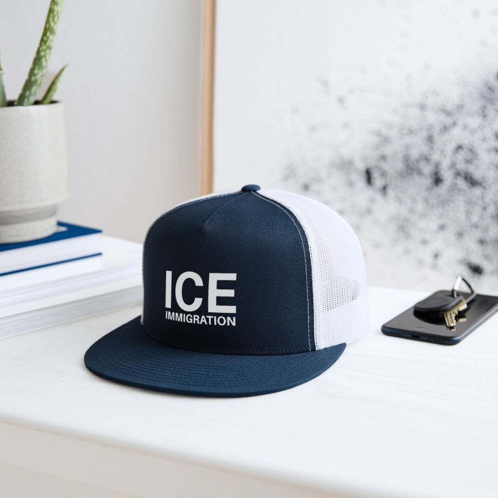 ICE Immigration Trucker Hat - navy/white