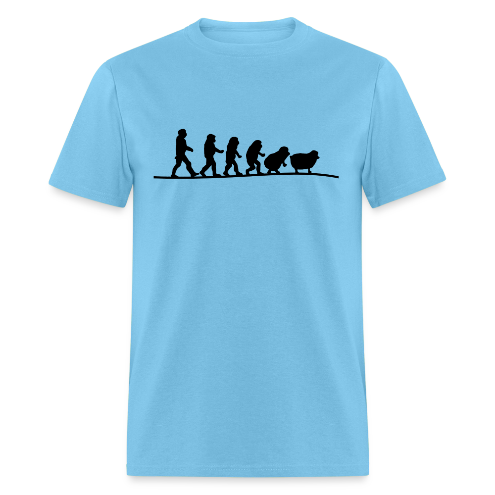 Human Evolution to Sheep Classic T-Shirt - aquatic blue