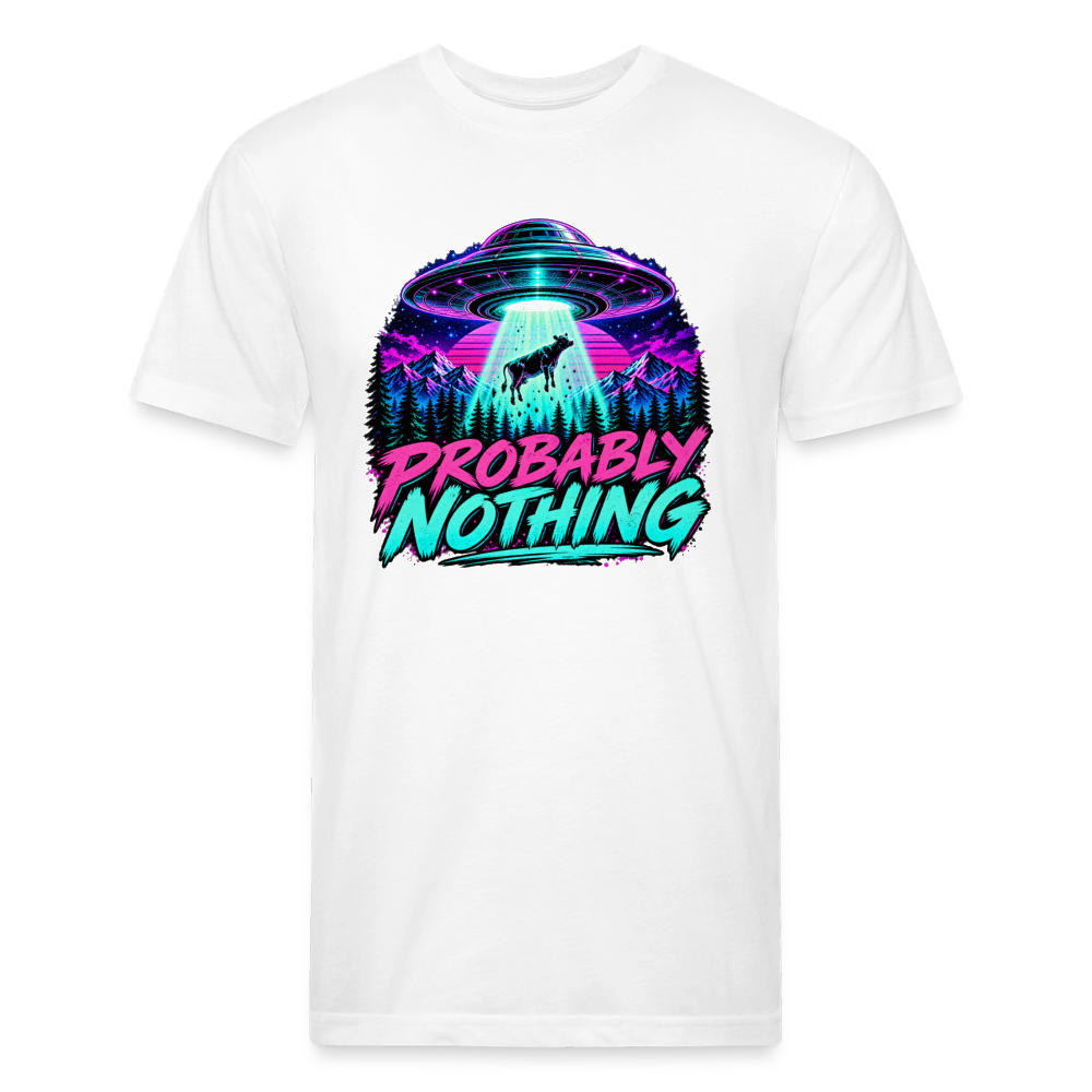 Probably Nothing UFO Alien Abduction – Men's Fitted Graphic T-Shirt - white