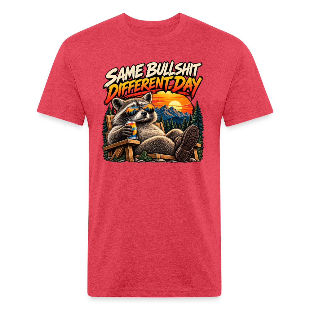 Same Bullshit Different Day – Men's Fitted Graphic T-Shirt - heather red