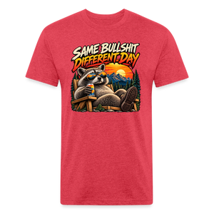 Same Bullshit Different Day – Men's Fitted Graphic T-Shirt - heather red