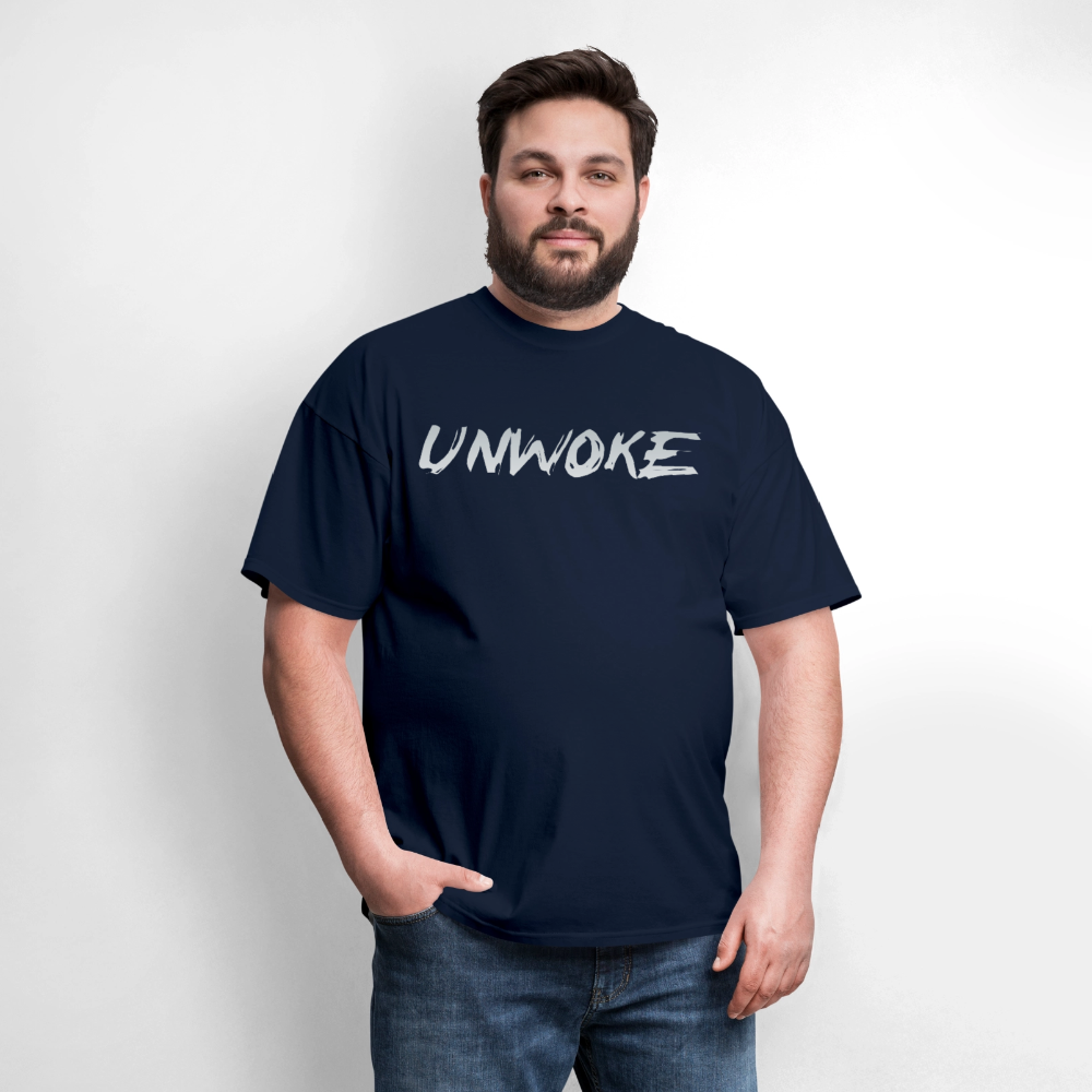 UNWOKE - Anti Woke Classic T-Shirt - navy