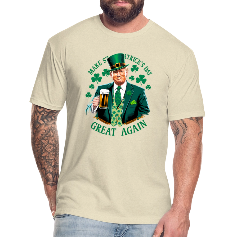 Make St. Patrick's Day Great Again Fitted Cotton/Poly T-Shirt by Next Level - heather cream