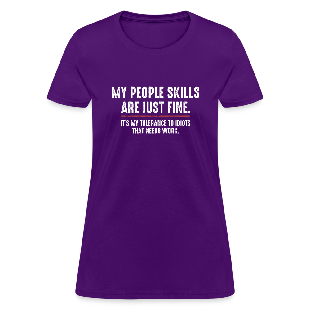 My People Skills Are Just Fine Funny Women's T-Shirt - purple