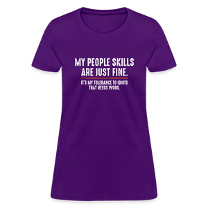 My People Skills Are Just Fine Funny Women's T-Shirt - purple