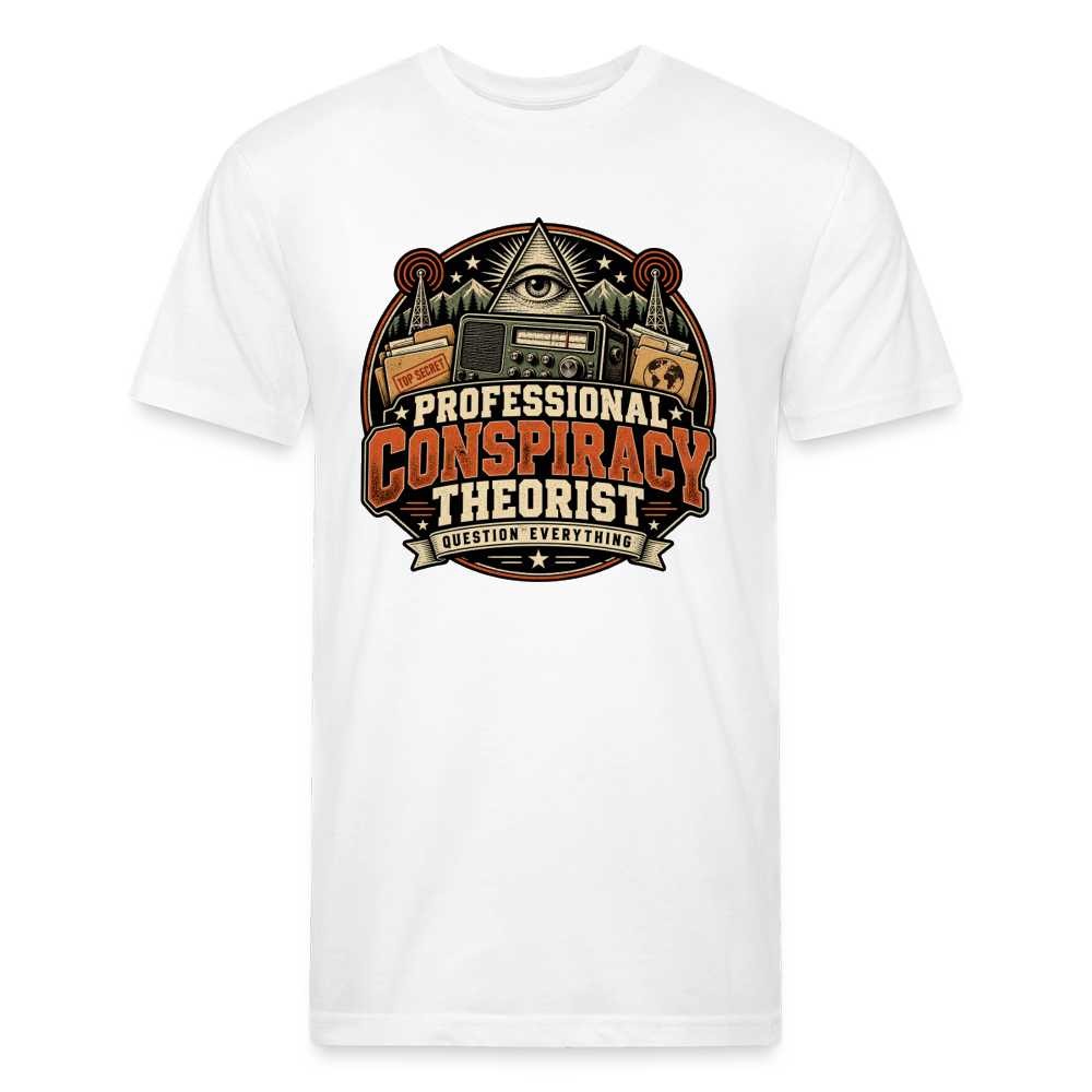 Professional Conspiracy Theorist – Men’s Fitted Graphic T-Shirt - white