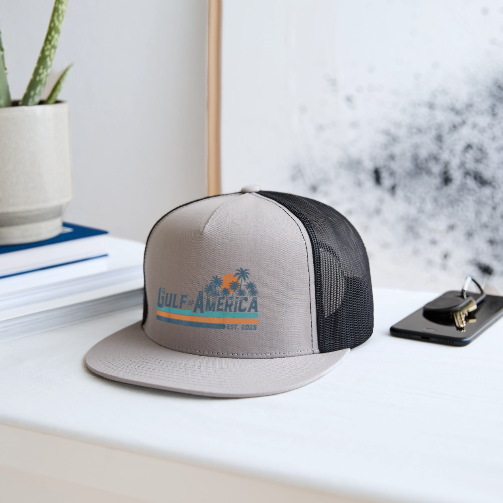 Gulf of America Retro Trucker Hat - gray/black