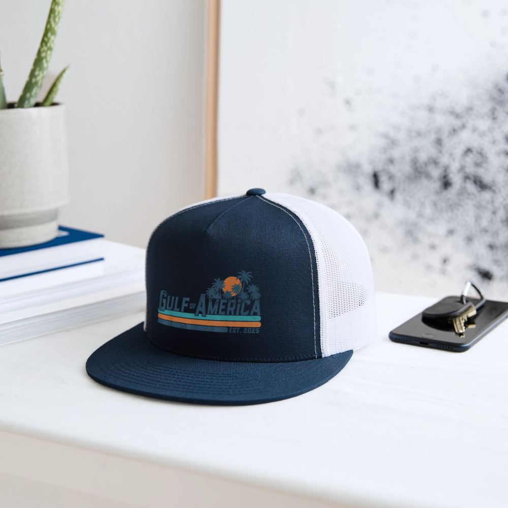 Gulf of America Retro Trucker Hat - navy/white