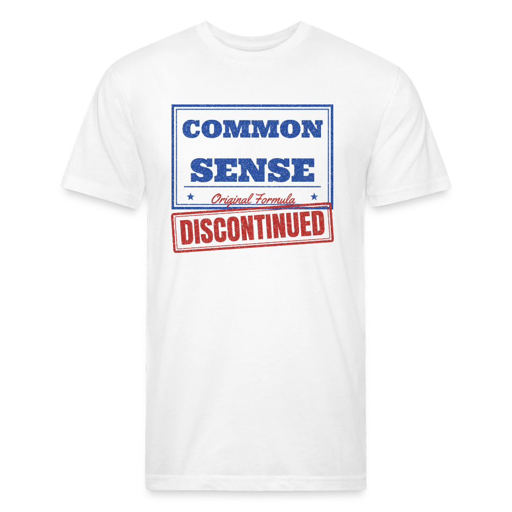 Common Sense Discontinued T-Shirt — Funny Vintage Political Humor Fitted Tee - white