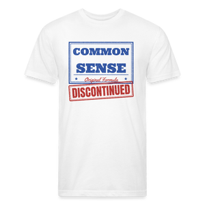 Common Sense Discontinued T-Shirt — Funny Vintage Political Humor Fitted Tee - white