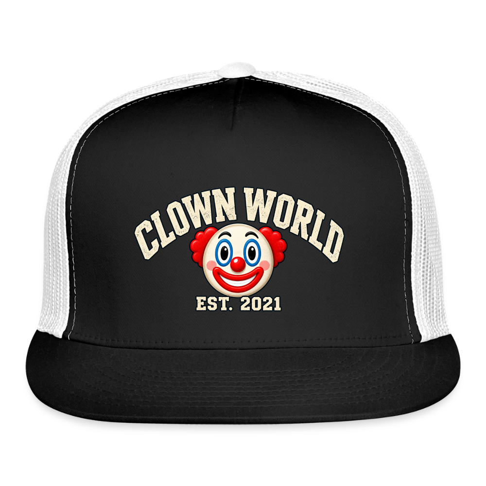 Clown World Est. 2021 Classic Trucker Hat - black/white