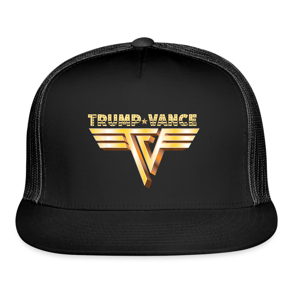 Trump/Vance Trucker Hat - black/black