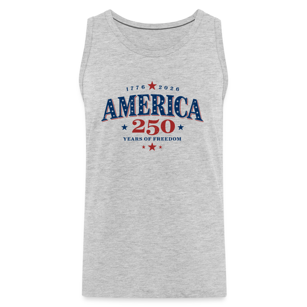 America 250 Years Freedom Retro Americana Graphic Men’s Premium Tank - heather gray