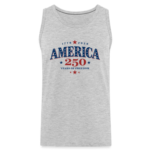 America 250 Years Freedom Retro Americana Graphic Men’s Premium Tank - heather gray