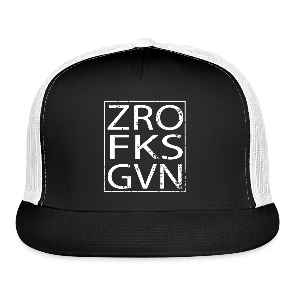 Zero Fucks Given Trucker Hat - black/white