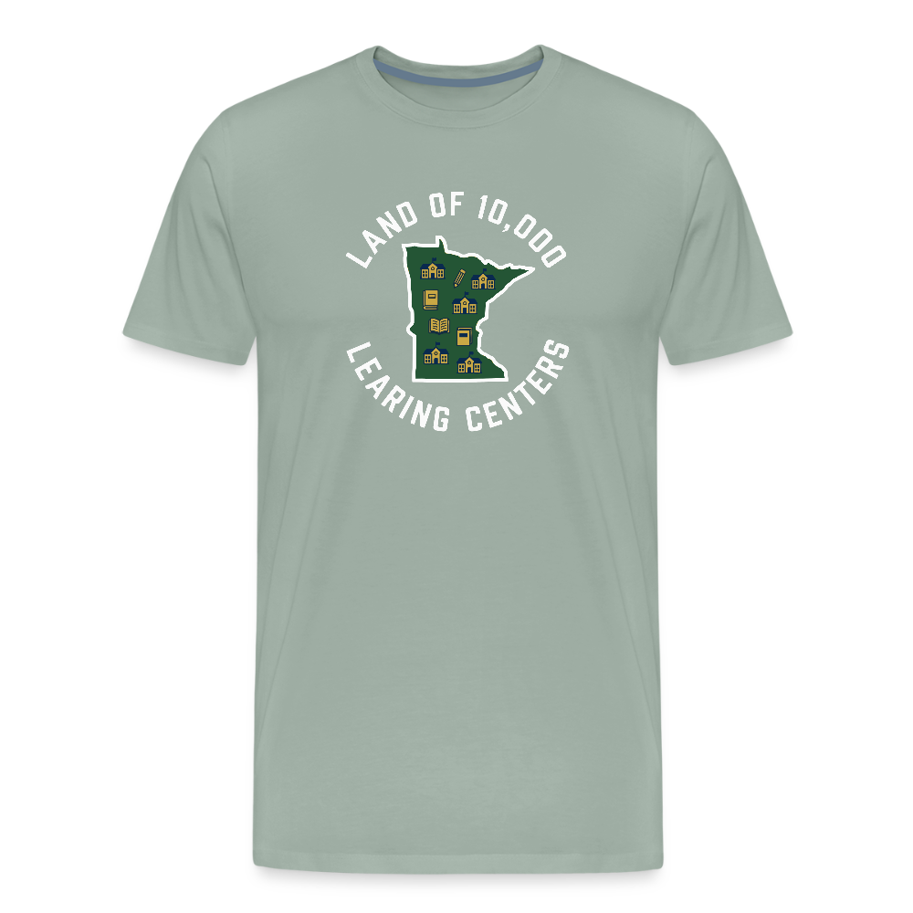 Land of 10,000 Learning Centers Funny Men's Premium T-Shirt - steel green