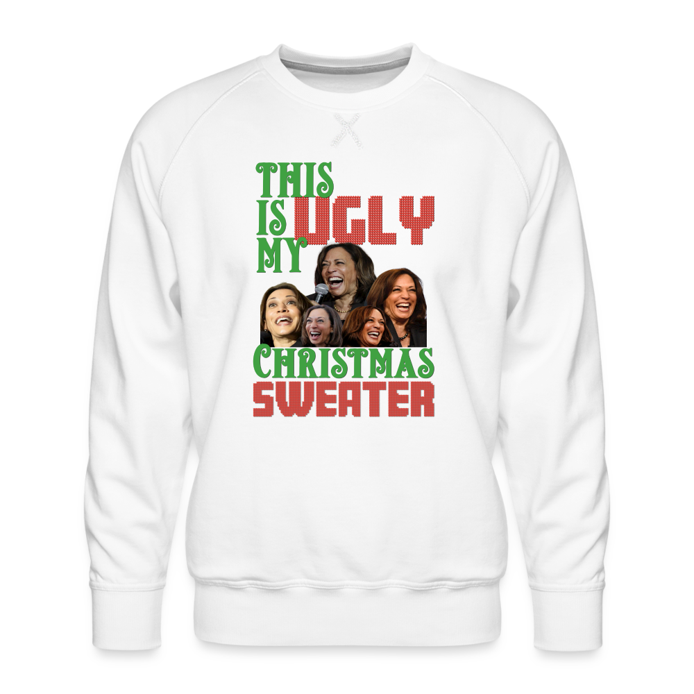 This Is My Ugly Christmas Sweater Funny Kamala Men’s Premium Sweatshirt - white