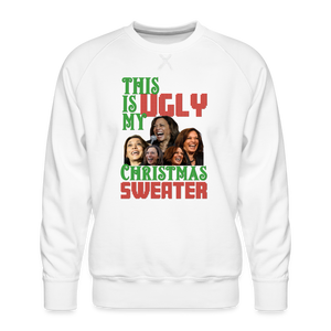 This Is My Ugly Christmas Sweater Funny Kamala Men’s Premium Sweatshirt - white