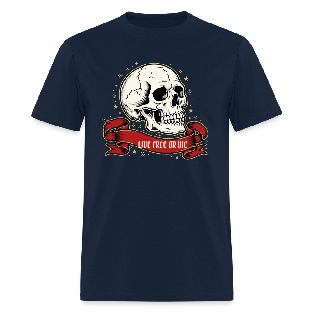 Live Free or Die Skull Classic T-Shirt - navy