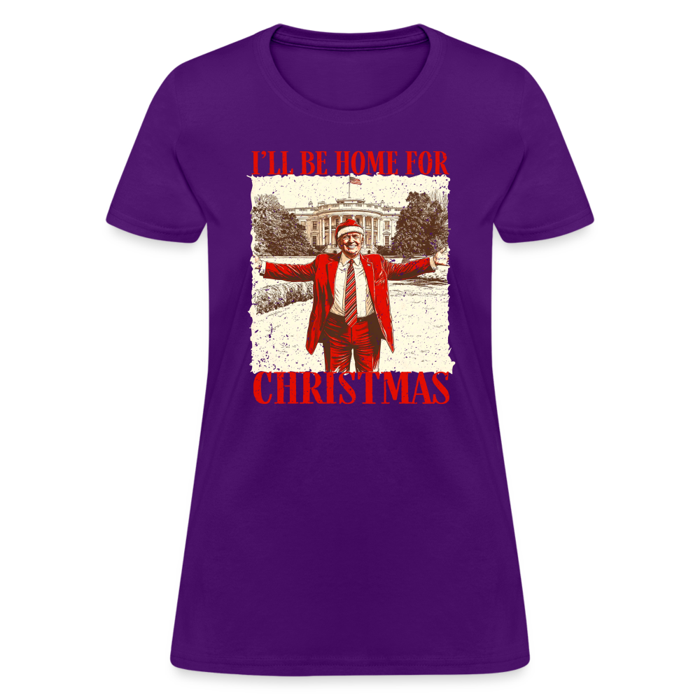 I'll Be Home for Christmas Women's T-Shirt - purple