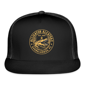 Alligator Alcatraz Trucker Hat - black/black