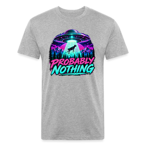 Probably Nothing UFO Alien Abduction – Men's Fitted Graphic T-Shirt - heather gray