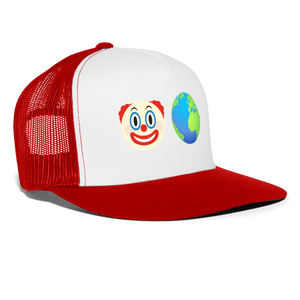 Clown World Trucker Hat - white/red