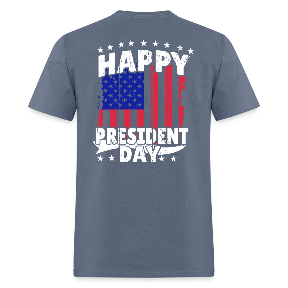 Happy President Day (Back Print) Unisex Classic T-Shirt - denim