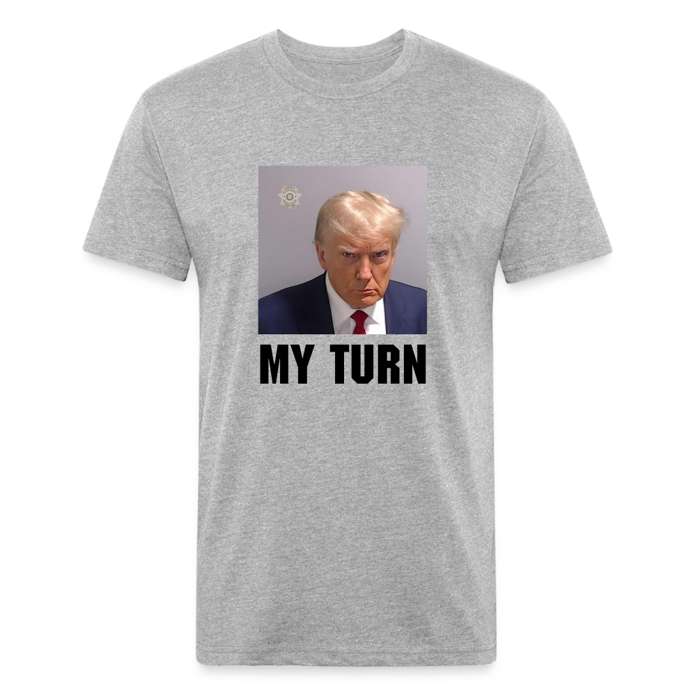 Trump Mugshot - My Turn Fitted Cotton/Poly T-Shirt by Next Level - heather gray