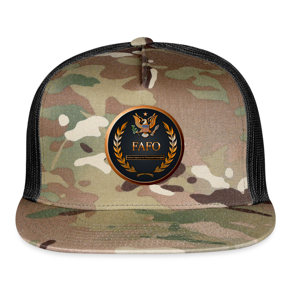 FAFO - Federal Agency for Financial Oversight - Trucker Hat - MultiCam\black