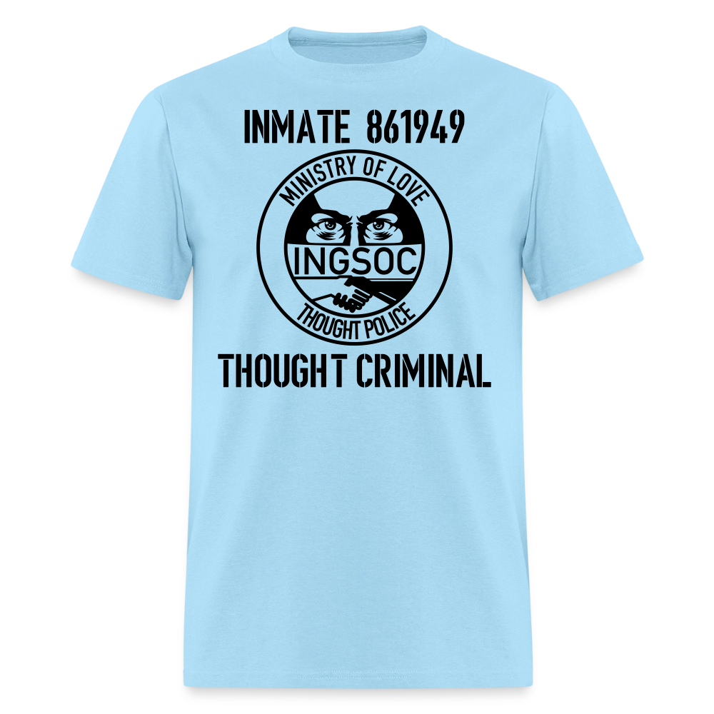 1984 book Inspired, Ministry of Love, Thought Police, Thought Criminal Classic T- Shirt - powder blue