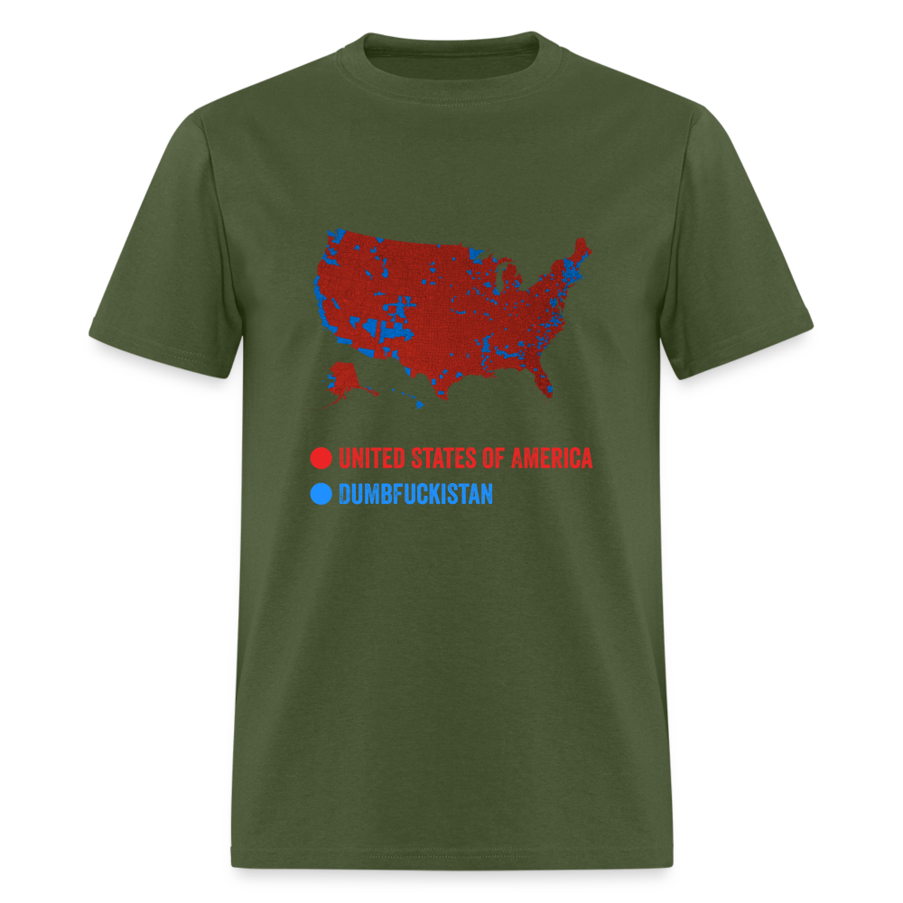 Election Map United States of America & Dumbfuckistan Funny Unisex Classic T-Shirt - military green