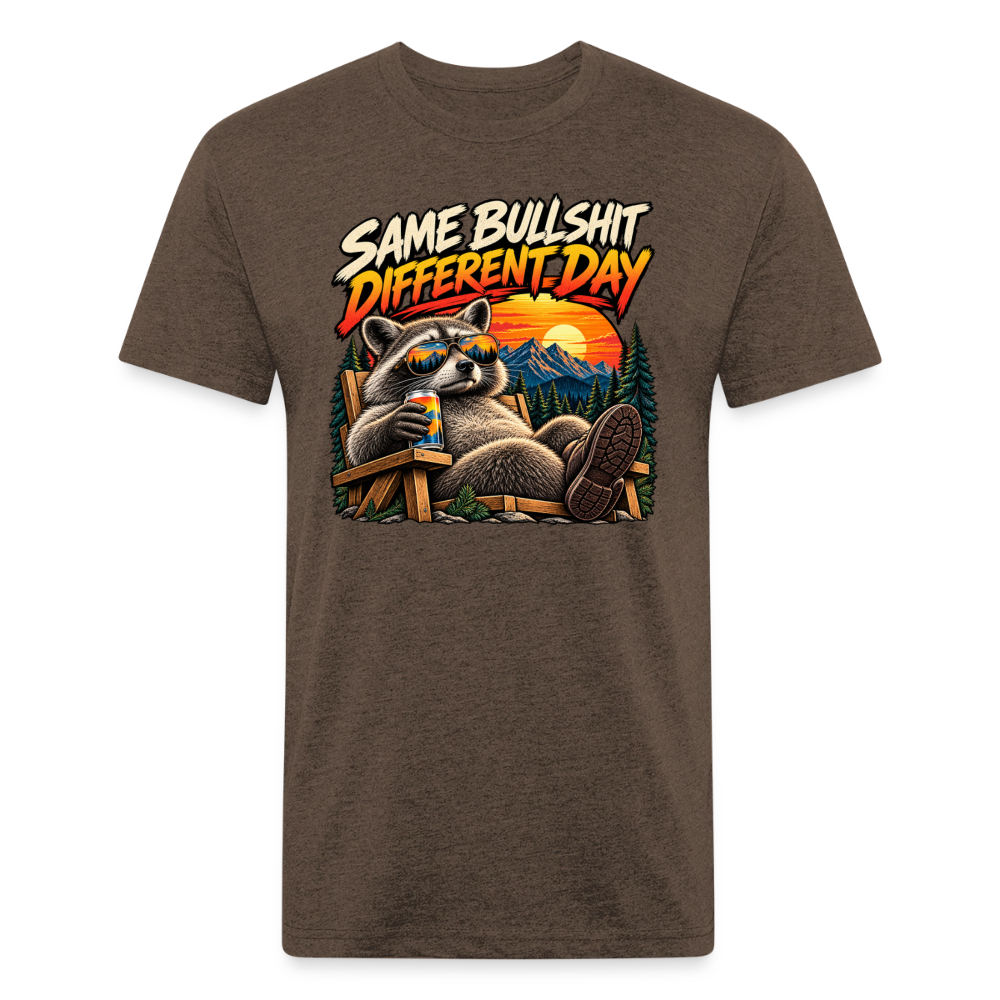 Same Bullshit Different Day – Men's Fitted Graphic T-Shirt - heather espresso