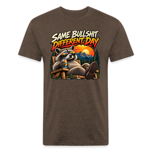 Same Bullshit Different Day – Men's Fitted Graphic T-Shirt - heather espresso