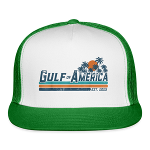 Gulf of America Retro Trucker Hat - white/kelly green