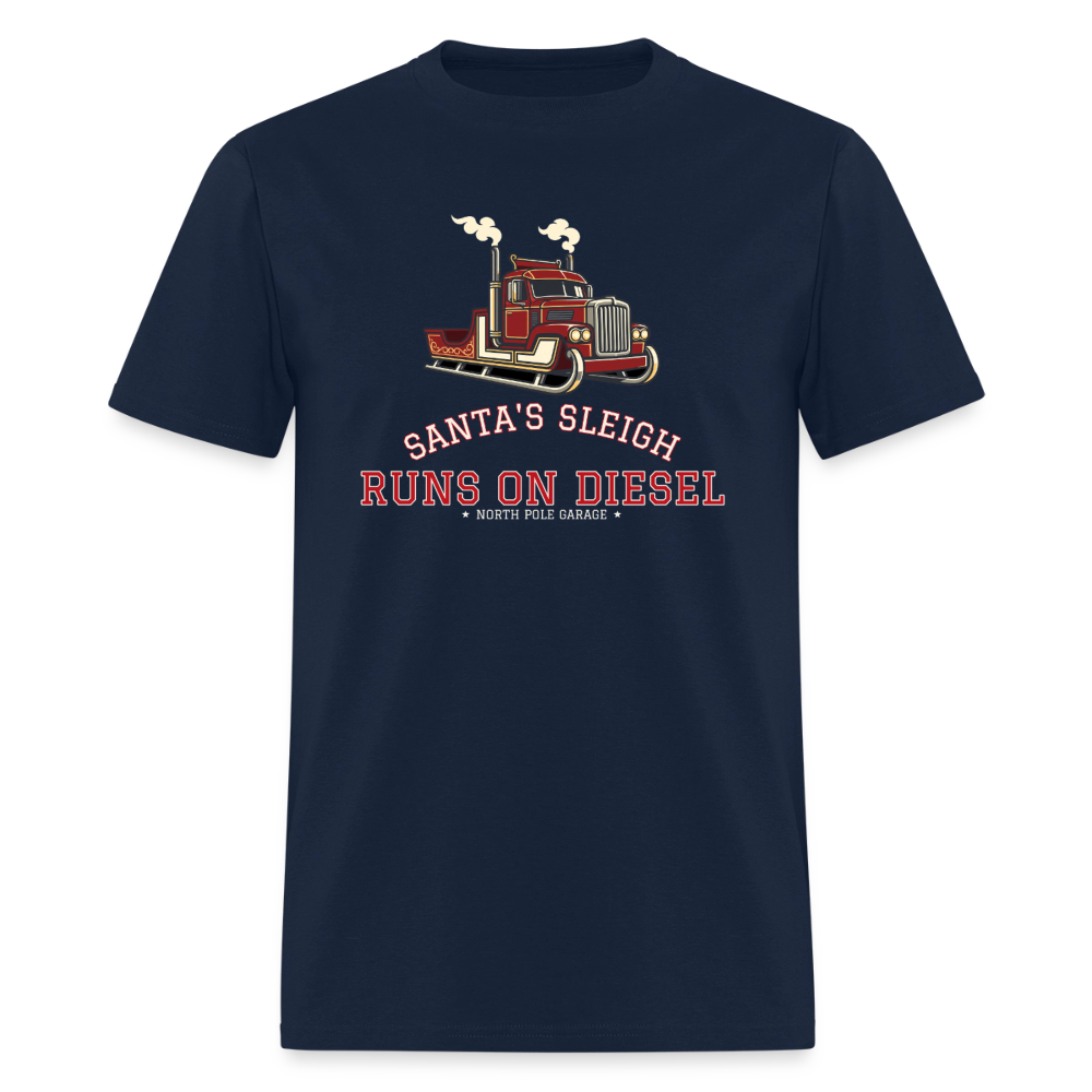 Santa’s Sleigh Runs on Diesel Classic T-Shirt - navy