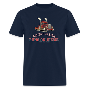 Santa’s Sleigh Runs on Diesel Classic T-Shirt - navy