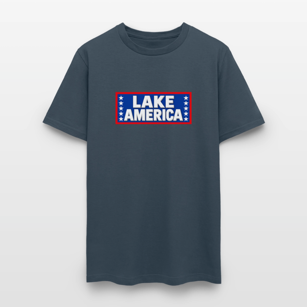 Lake America T-Shirt Men's T-Shirt -  blue dusk