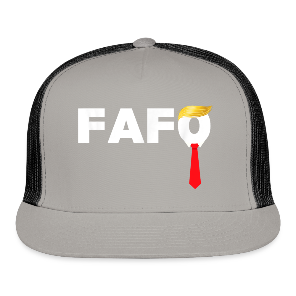 Trump FAFO Trucker Hat - gray/black