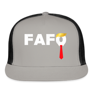 Trump FAFO Trucker Hat - gray/black