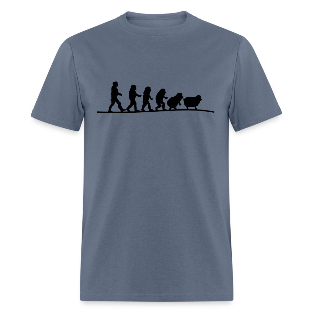 Human Evolution to Sheep Classic T-Shirt - denim