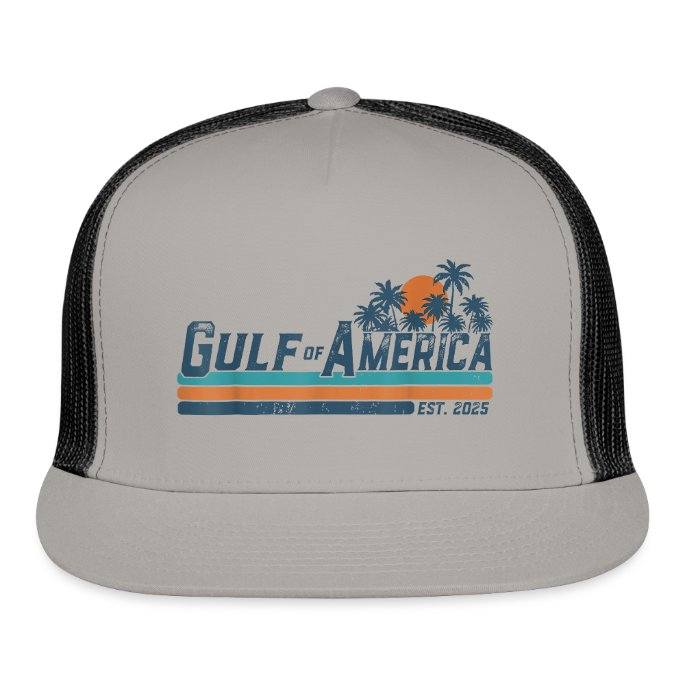 Gulf of America Retro Trucker Hat - gray/black